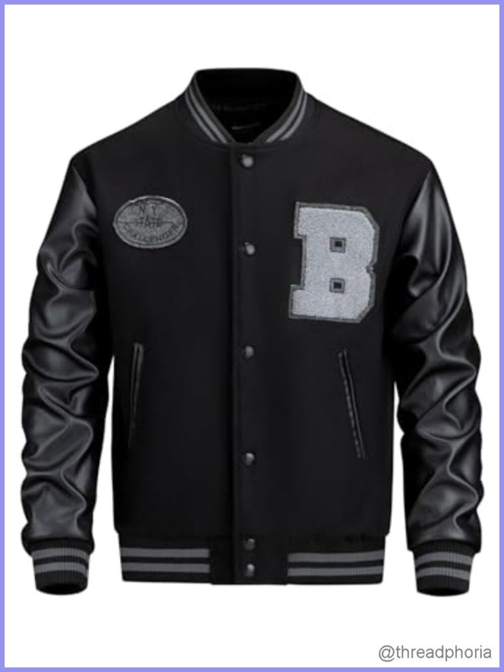 Men's Varsity Baseball Collar Letterman Bomber Jacket Retro Embroidered